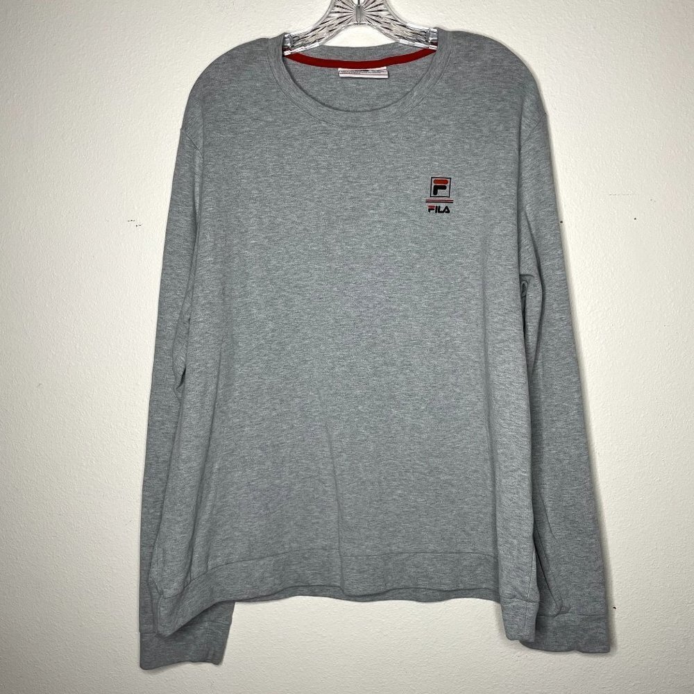 FILA Men's Gray Pullover Sweatshirt Super Soft XXL Long Sleeve NWOT
